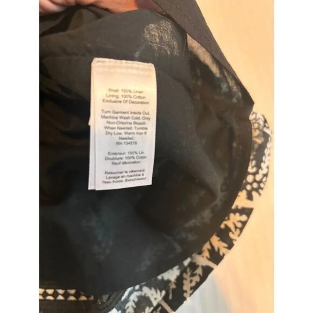 Vineyard Vines Women's Sleeveless Black & White‎ Print A-Line Dress Tiered Hem